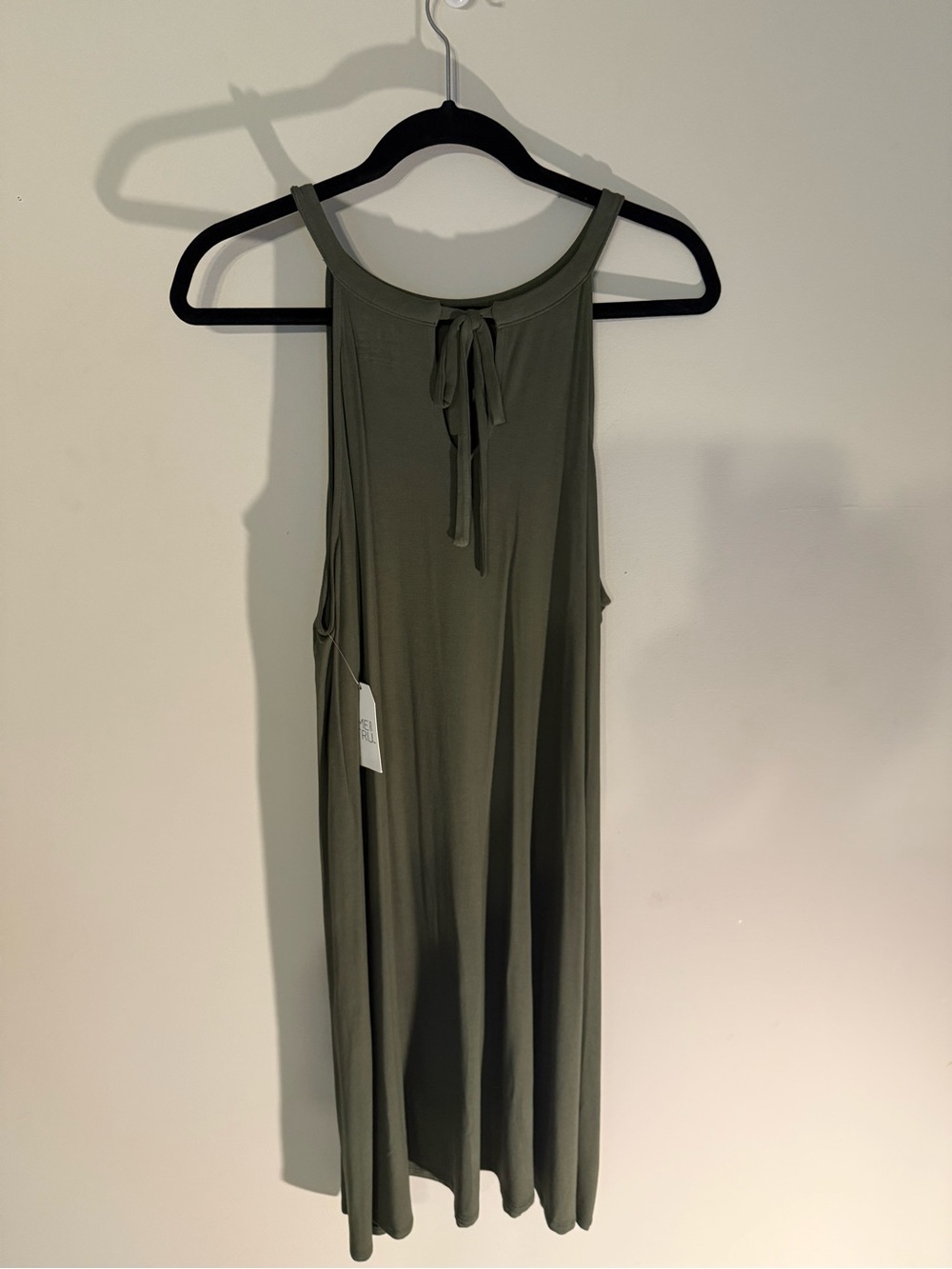 Time and Tru Olive Tie-Back Sleeveless Maxi Dress